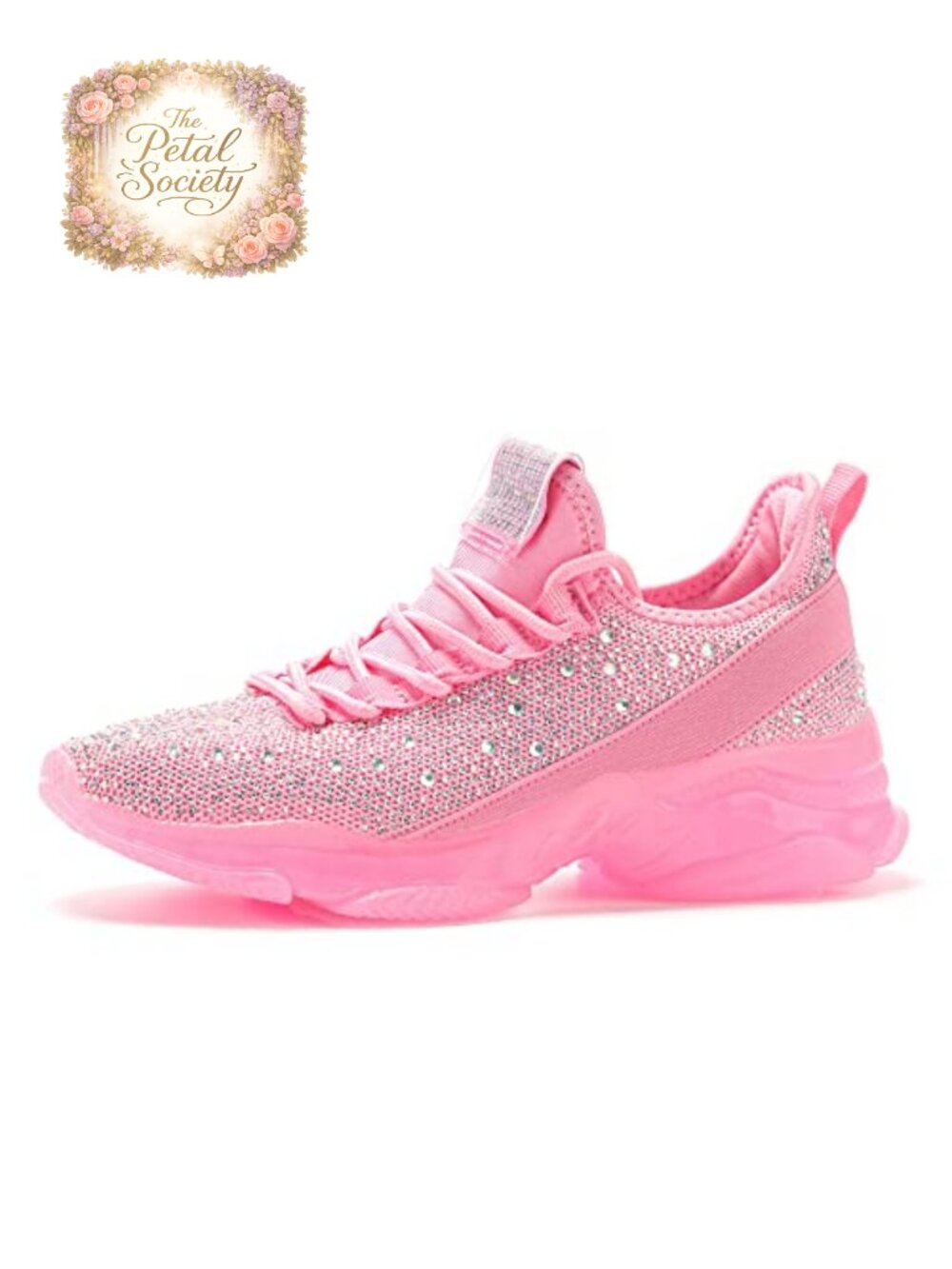 Rhinestone Mesh Slip On Walking Shoes Memory Foam Insole